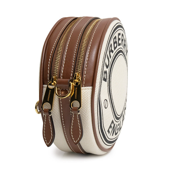 Burberry Louise Crossbody Shoulder Bag Canvas Leather Natural Beige Tan Brown - Picture 4 of 11